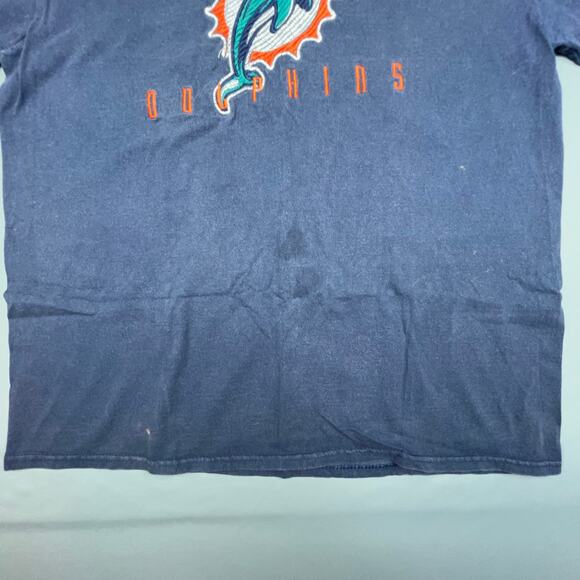 Vintage Miami Dolphins Tee Logo Athletic Blue Large 90s NFL Shirt - Picture 3 of 5